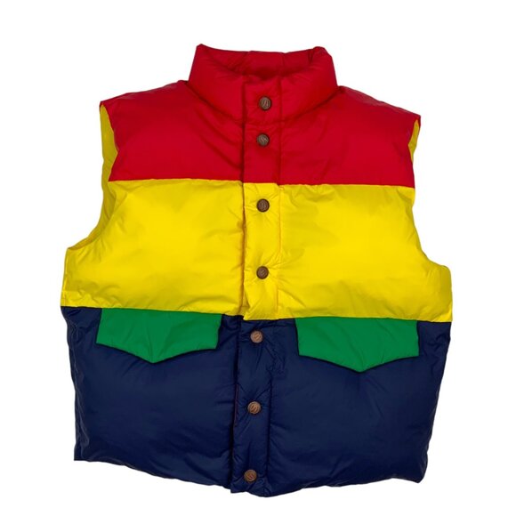 Mother The Pillow Talk Tri Color Vest Jacket XS Building Blocks Striped Puffer - Picture 12 of 12